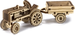 Dřevěné 3D puzzle – traktor s přívěsem