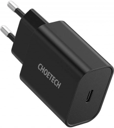 Síťová USB‑C nabíječka CHOETECH 20W PD rychlonabíječka (černá)