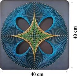 Kreativní sada string art – geometrický kruh 40 × 40 cm