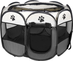 Skládací hrazení pro psy a kočky - šedá