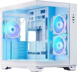Chieftec Visio bílá herní PC skříň s 6× ARGB ventilátory