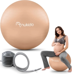 Těhotenský a fitness míč 65 cm bežový NUKIDO