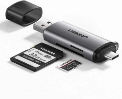 Ugreen čtečka karet SD / micro SD USB 3.0 / USB Typ C 3.0 šedá