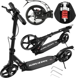 Skládací městská koloběžka Kruzzel Hyperion s 200mm koly, odpružením a kotoučovou brzdou