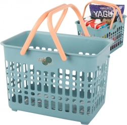 Plastový nákupní košík se sklápěcími rukojeťmi
