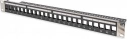 Modulární patch panel 19" s 24 porty pro keystone moduly, 1U, stínovaný, s vedením kabelů