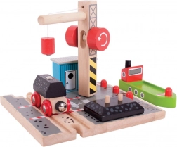 Bigjigs Rail Uhelný dok s jeřábem
