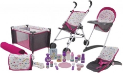 Velký herní set doplňků pro panenky, 21 ks