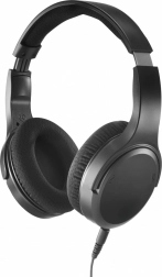 Drátová náhlavní sluchátka pro TV s dlouhým kabelem, černá