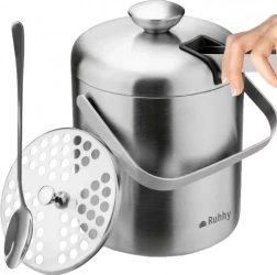 Nerezové kbelík na led se lžičkou a kleštěmi Ruhhy