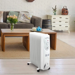 BITUXX elektrický olejový radiátor 2500 W, 11 žeber, bílý