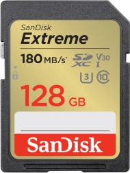 Paměťová karta sandisk extreme sdxc 128 gb uhs‑i u3 v30 180/90 mb/s