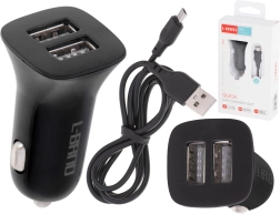 Rychlá autoadaptér nabíječka 2× USB s kabelem micro USB L-BRNO