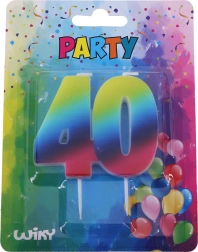 Narozeninová svíčka číslo 40 duhová