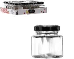 Sklenička 50 ml čtvercová s kovovým víčkem