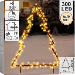 Venkovní kovový svítící stromek 300 LED 125 cm