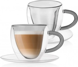 Termo dvojstěnné šálky se spodky 160 ml, srdcový tvar, 2 ks