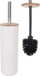 Bambusová WC štětka se stojanem WHITNEY, bílá, 37 cm