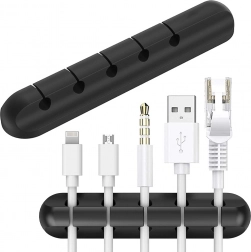 Samolepicí držák kabelů na stůl, 5 slotů