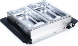 Elektrický nerezový bufetový ohřívač se 2 vložkami 200 W