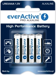 Alkalické baterie AAA (LR03) Everactive Pro Alkaline, blistr 4 ks