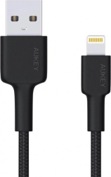 Aukey lightning – usb-a kabel 2 m s nylonovým opletem a certifikací mfi