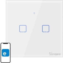 Chytrý wi‑fi dotykový vypínač SONOFF, 2kanálový