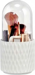 Otočný organizér na štětce a kosmetiku s průhledným víkem