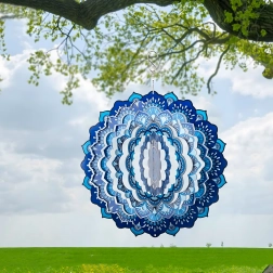 Závěsná 3D mandala – větrný spinner 12" pro zahradu a interiér