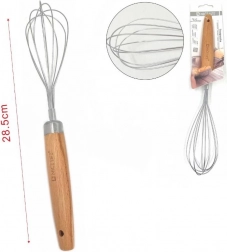 Kuchyňská metla z nerezové oceli s dřevěnou rukojetí 28,5 cm