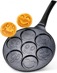 Granitová pánev na vajíčka se 7 otvory BLACK LINE 26 cm