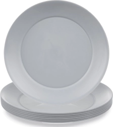 Plastové dezertní talíře SANDY 20,5 cm, šedé, 6 ks