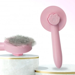 Růžový kartáč na vyčesávání srsti pro psy a kočky