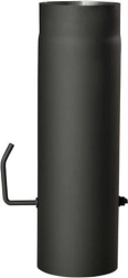 Kouřová roura s klapkou 150 mm, délka 500 mm, černá