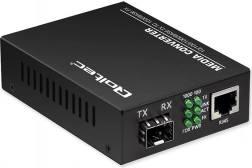 Dwoucestný mediakonvertor SWITCH Ethernet 1x RJ45 1x SFP | 1000 Mb/s | 5V