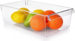 organizér do lednice 36 × 20,5 × 10 cm – průhledný úložný box s držadlem