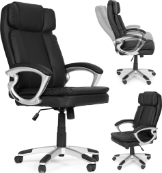 Otočná kancelářská židle s dvojitým čalouněním, výškově nastavitelná, černá modernhome