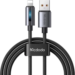 USB kabel McDodo s LED osvětlením 1.2m černý