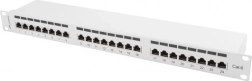 Patch panel 24 portů 1U kategorie 6 šedý
