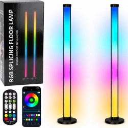 Smart RGB LED podlahové lampy s ovládáním v aplikaci a dálkovým ovladačem, 125 cm, 2 ks