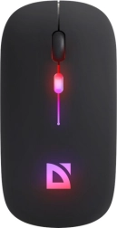 Bezdrátová myš DEFENDER Touch, tiché klikání, RGB, BT + 2,4 GHz, dobíjecí, 800/1200/1600 DPI, černá