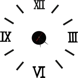 Nástěnné hodiny černé s římskými číslicemi