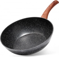 Granitový wok VILDE Black&Wood 28 cm