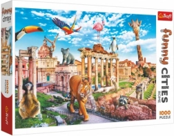 Puzzle Trefl Funny Cities – divoký Řím, 1000 dílků (68 × 48 cm)