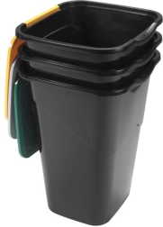Plastové koše na tříděný odpad HEIDRUN 3×50 l, sada 3 ks