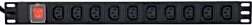 Racková PDU lišta 10x C13, 1U, 16A, zástrčka C19, 2 m