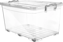 Průhledný úložný box Multi s kolečky 80 l