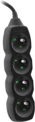 Prodlužovací přepěťová lišta PowerWatch 3 m, černá (4 zásuvky)