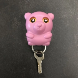 Věšák na klíče – růžový medvídek