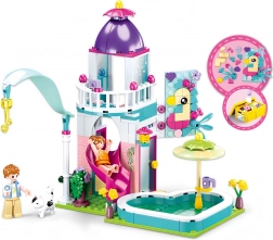 Sluban domek se skluzavkou do bazénu